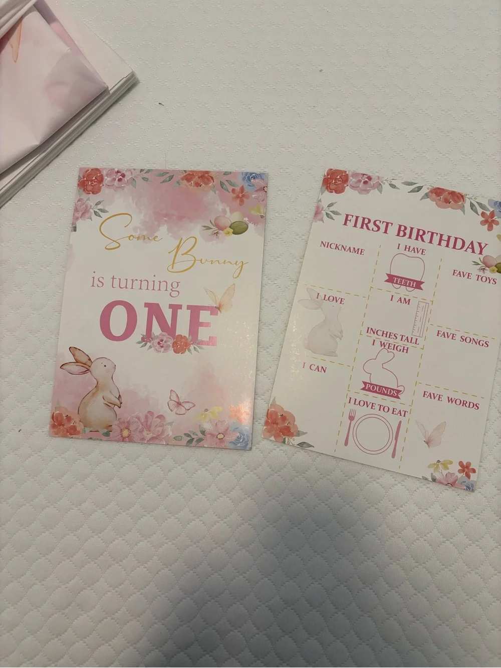 First Birthday Party Decorations Kit - Pink Floral Bunny Theme
